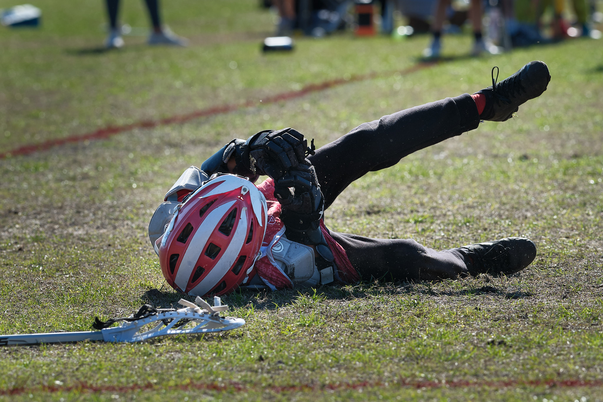 Fallen lacrosse player